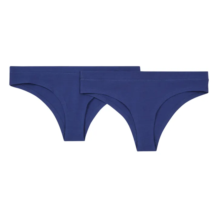 Organic Basics Lot de 2 Culottes Coton Bio Hipster | Bleu de mer