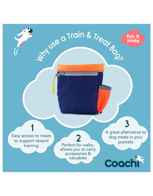 Coachi Train & Treat Bag Navy & Coral - Hondenopvoeding - Navy Coral