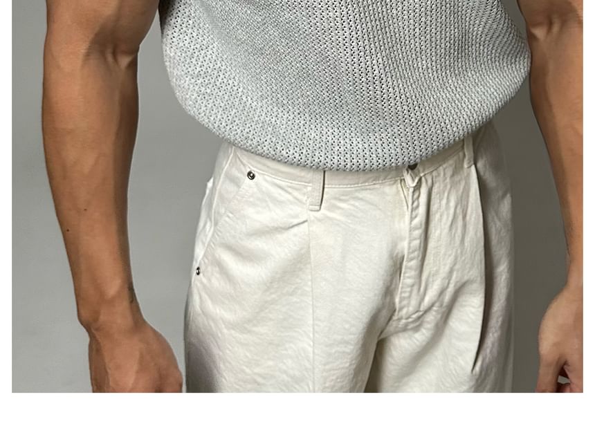Okwano - Poloshirt met korte mouwen en effen breisel