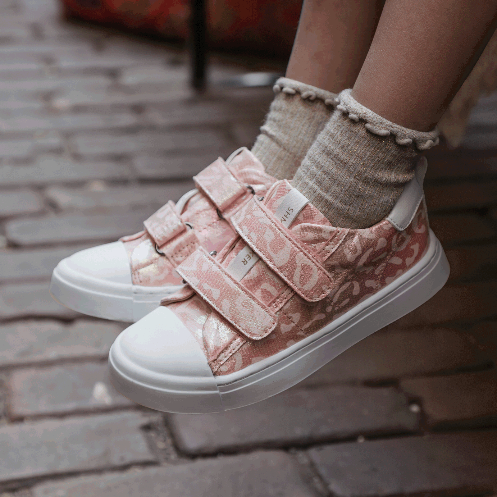 Shoesme metallic roze sneaker Metallic, Microfiber leer | Meisjes schoenen