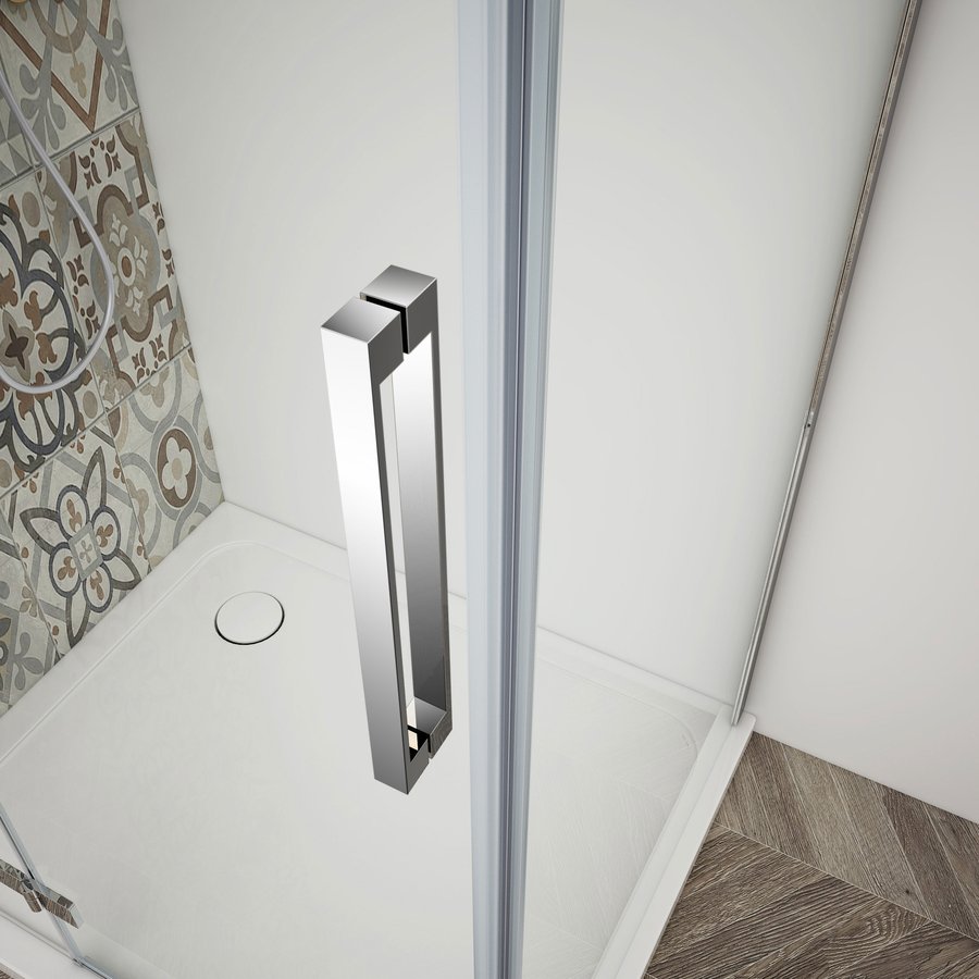 Gelco Trinity douchecabine met helder glas 80x80cm links chroom