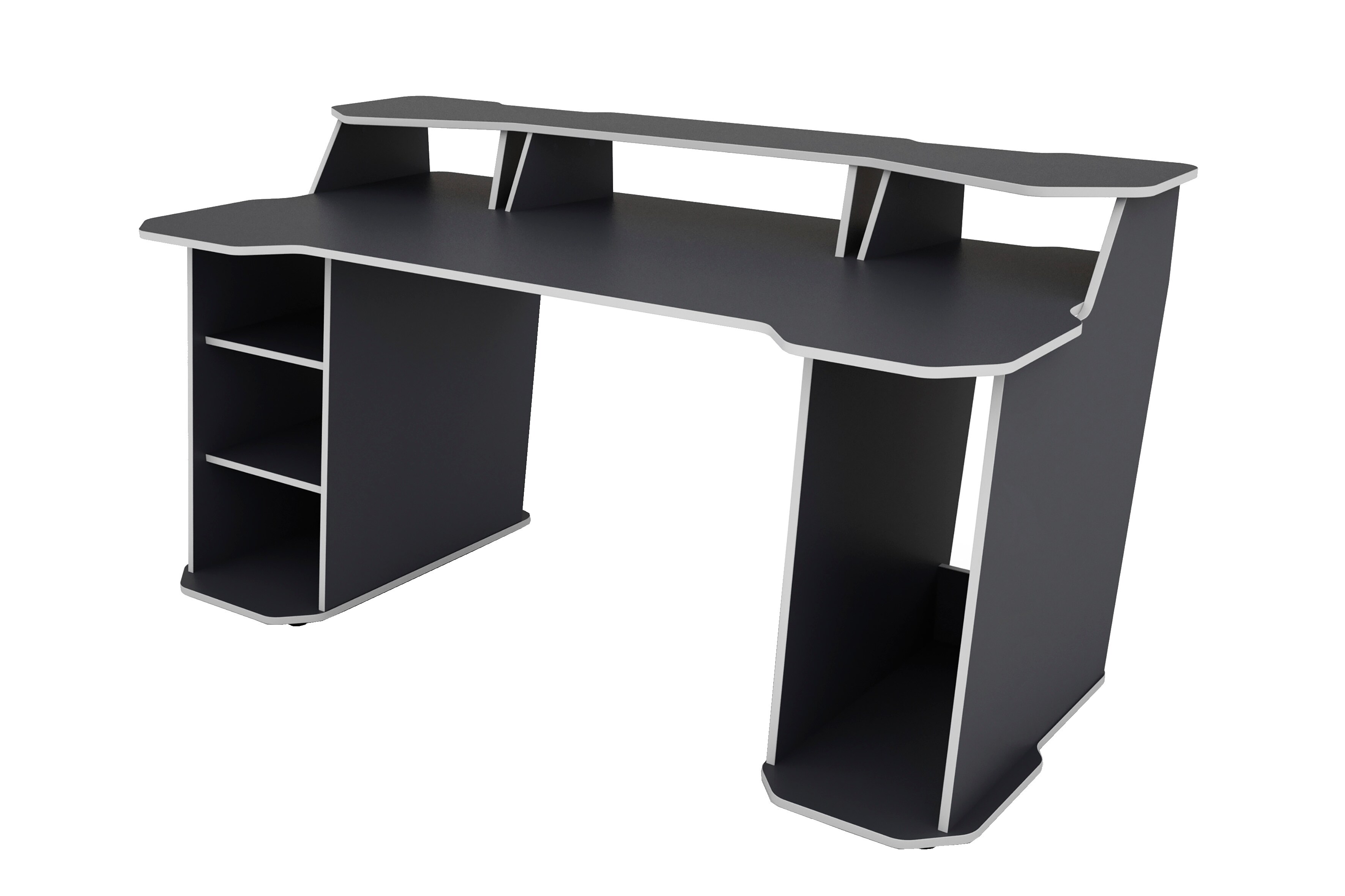 byLIVING Schreibtisch MATRIX, Breite 180 cm, anthrazit/weiß, 4 offene Fächer