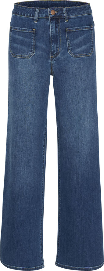 Kaffe KAkarla HW Flared Jeans Medium blue washed denim