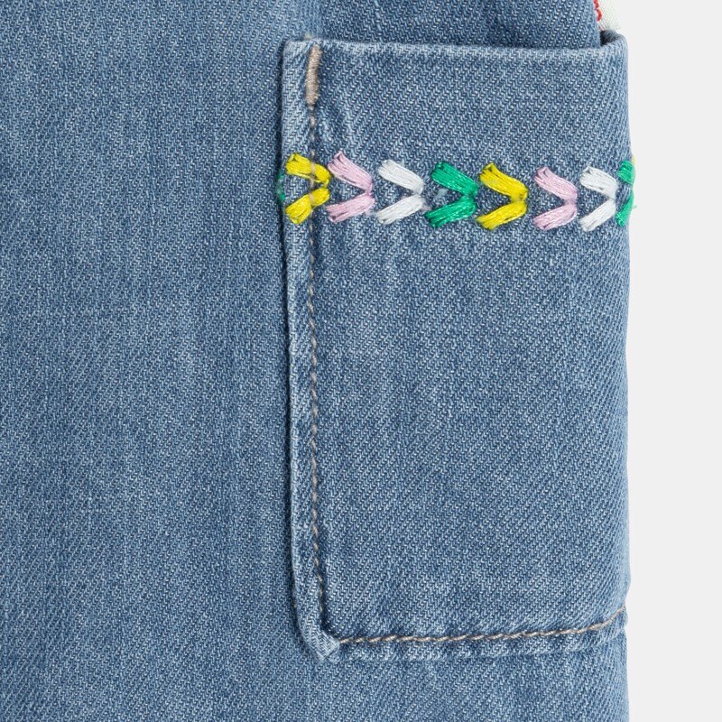 Robe tablier bébé fille en jean délavé bleue Catimini Bleu