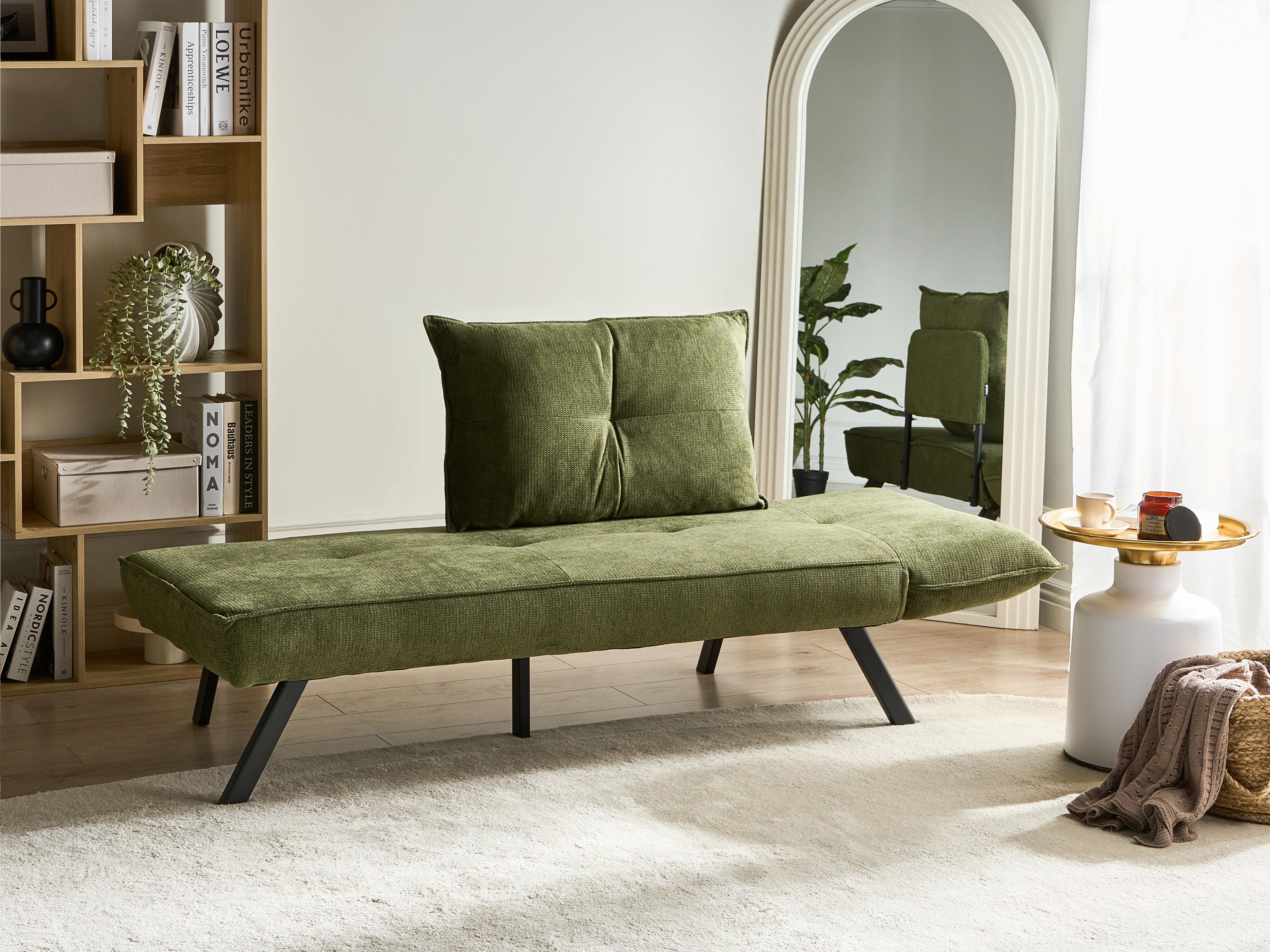 Rechtszijdige chaise longue ROCAMADOUR Stof Groen