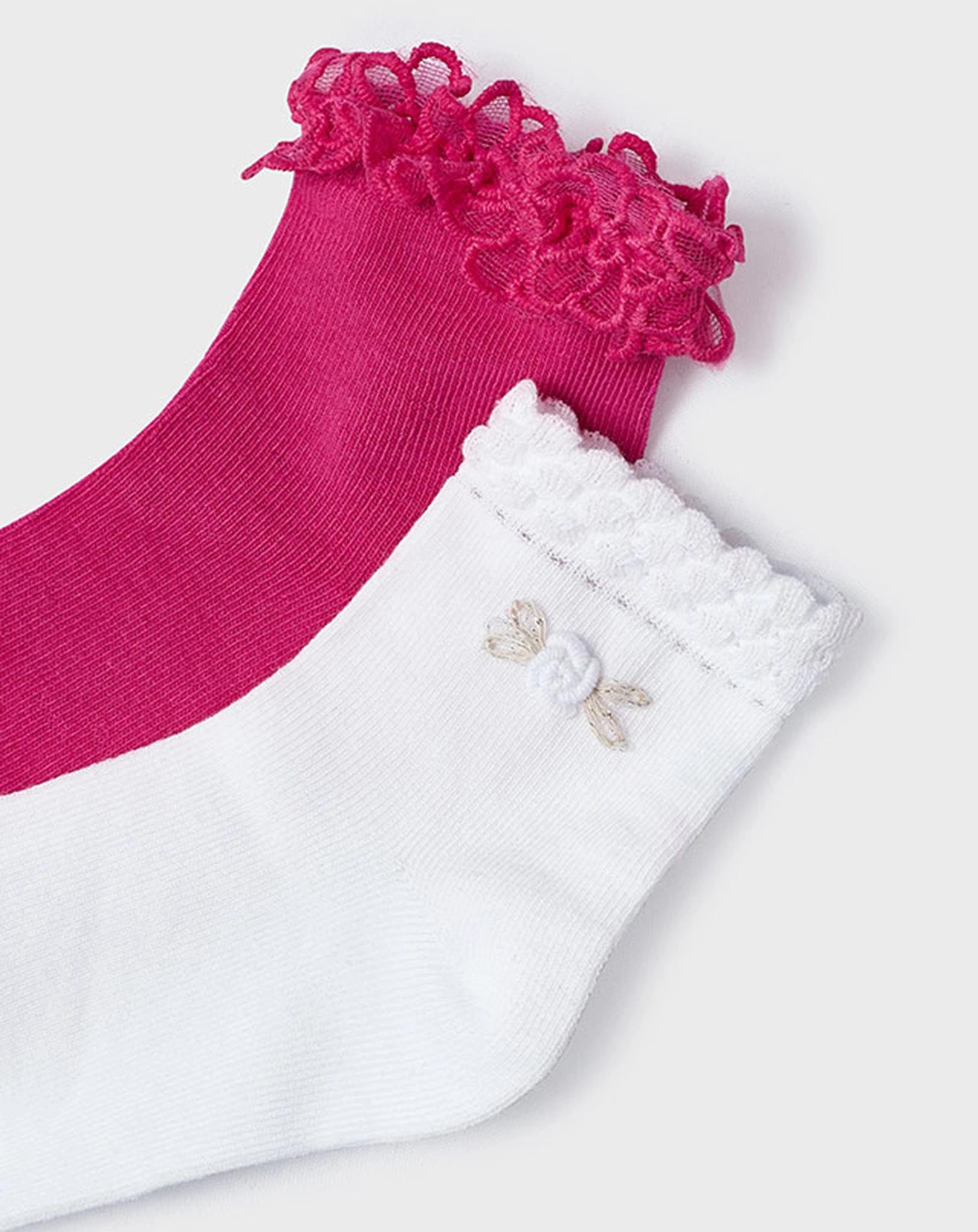 Socken ROSE 2er-Set in fuchsia/weiß