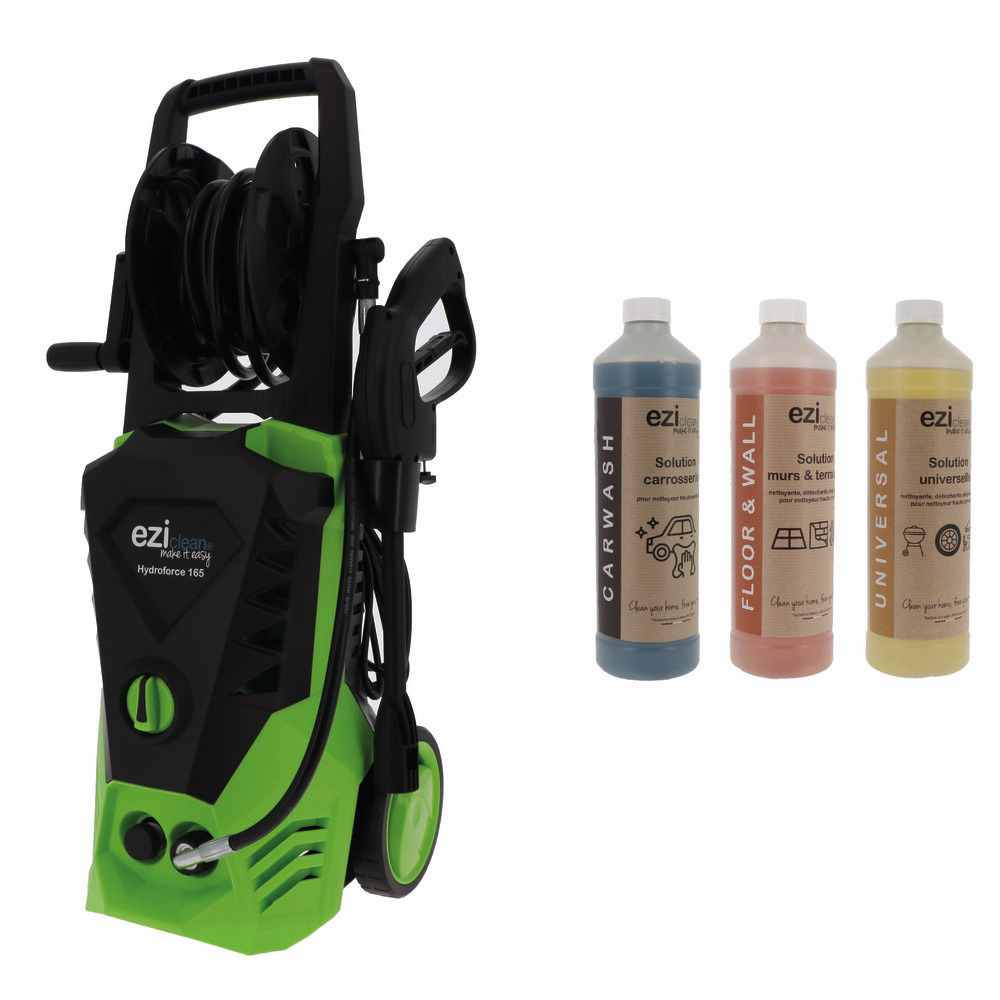 Pack nettoyeur haute pression eziclean® hydroforce 165 + lot de 3 solutions nettoyantes