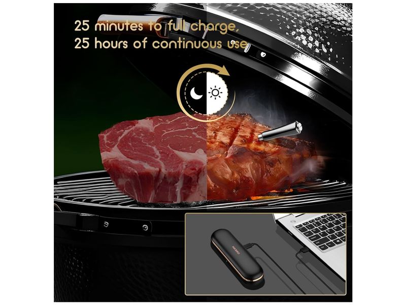 Inkbird Temperatursonde INT-11-P-B Keine Kabel, keine Unordnung, kein Datenverlust Kabelloses BBQ-Thermometer