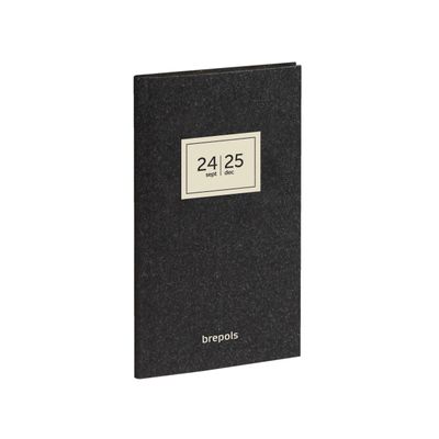 Agenda de poche Essenz 16 mois - 1 semaine sur 2 pages - 9 x 16 cm - anthracite - Brepols