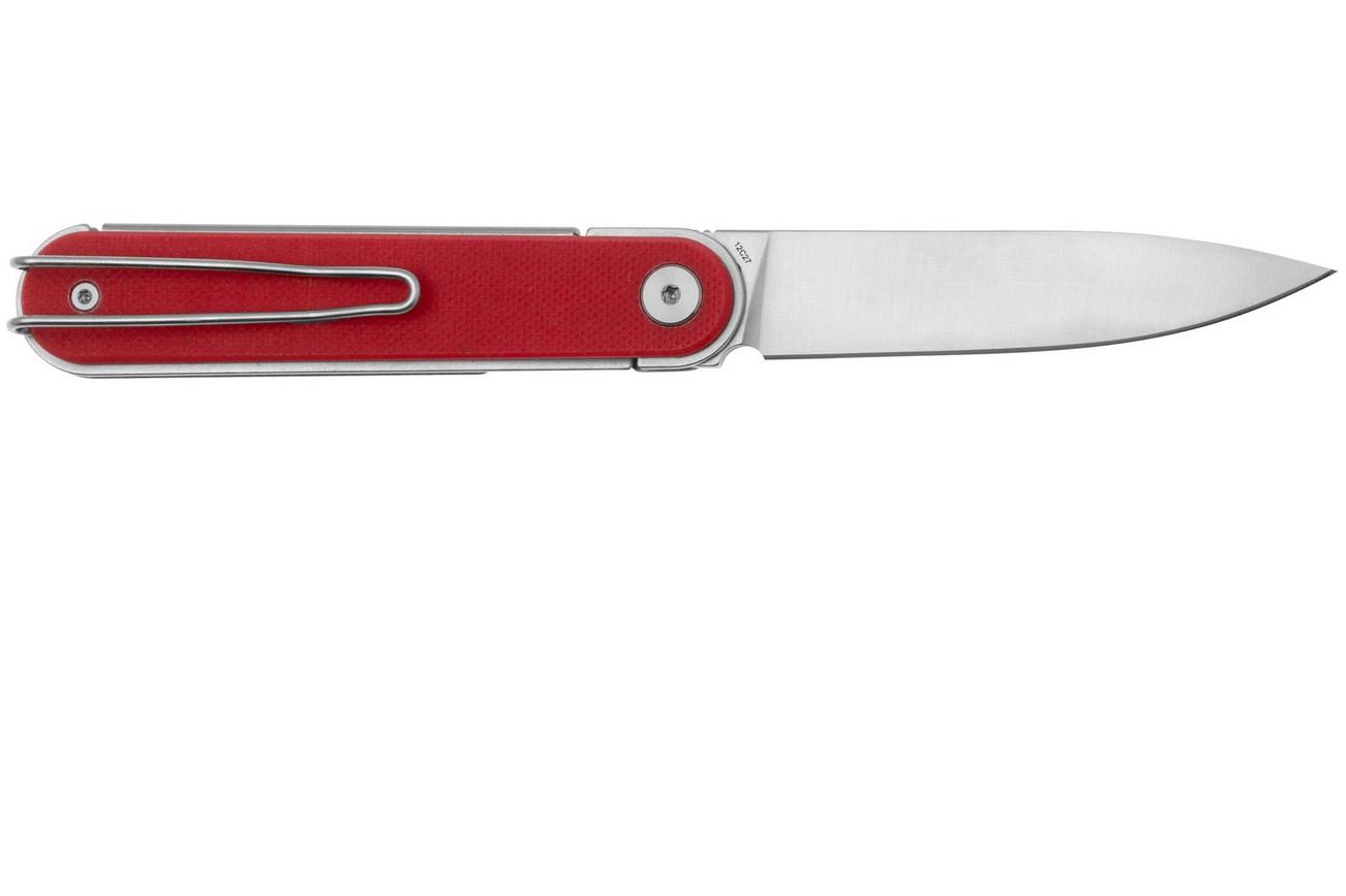 Real Steel Iris Front Flipper 8061BR Satin 12C27, Red G10, zakmes
