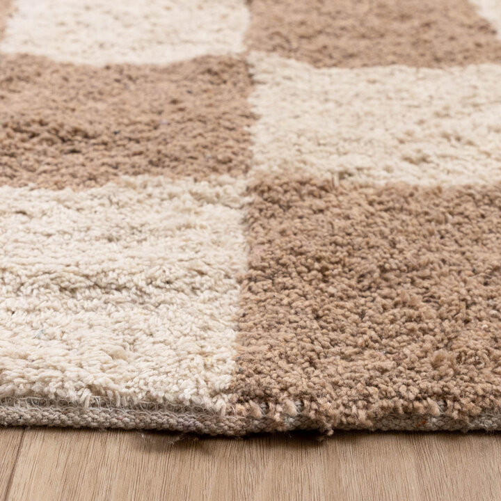 Retro vloerkleed - Gambit Beige/Wit