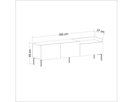 CONCEPT1 - Meuble TV Mia anthracite 160 x 37 x h48 cm