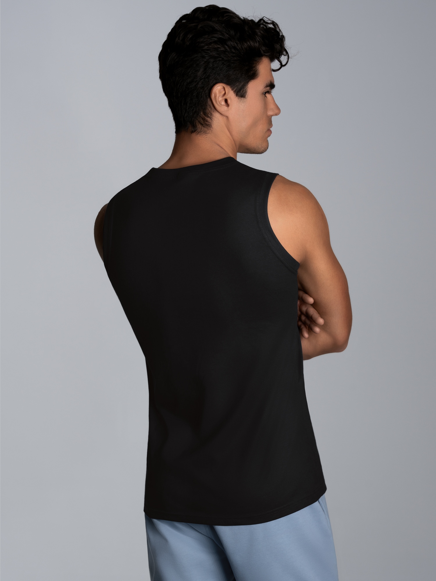 Trägershirt aus Single-Jersey Schwarz