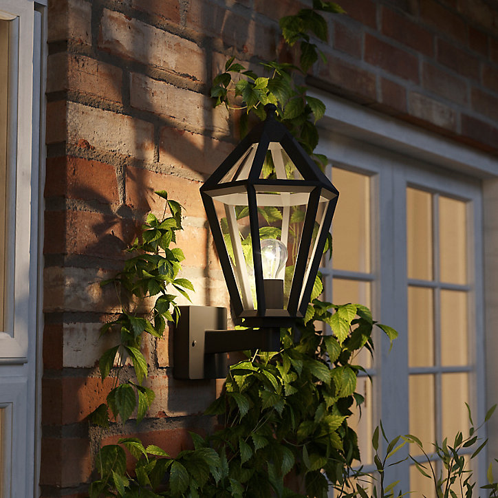 Applique murale montante Radley E27 IP44 GoodHome noir