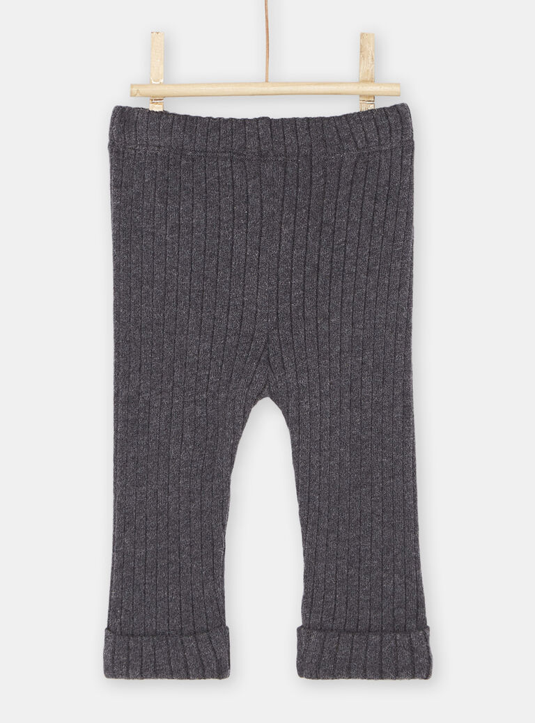 Legging côtelé anthracite bébé fille