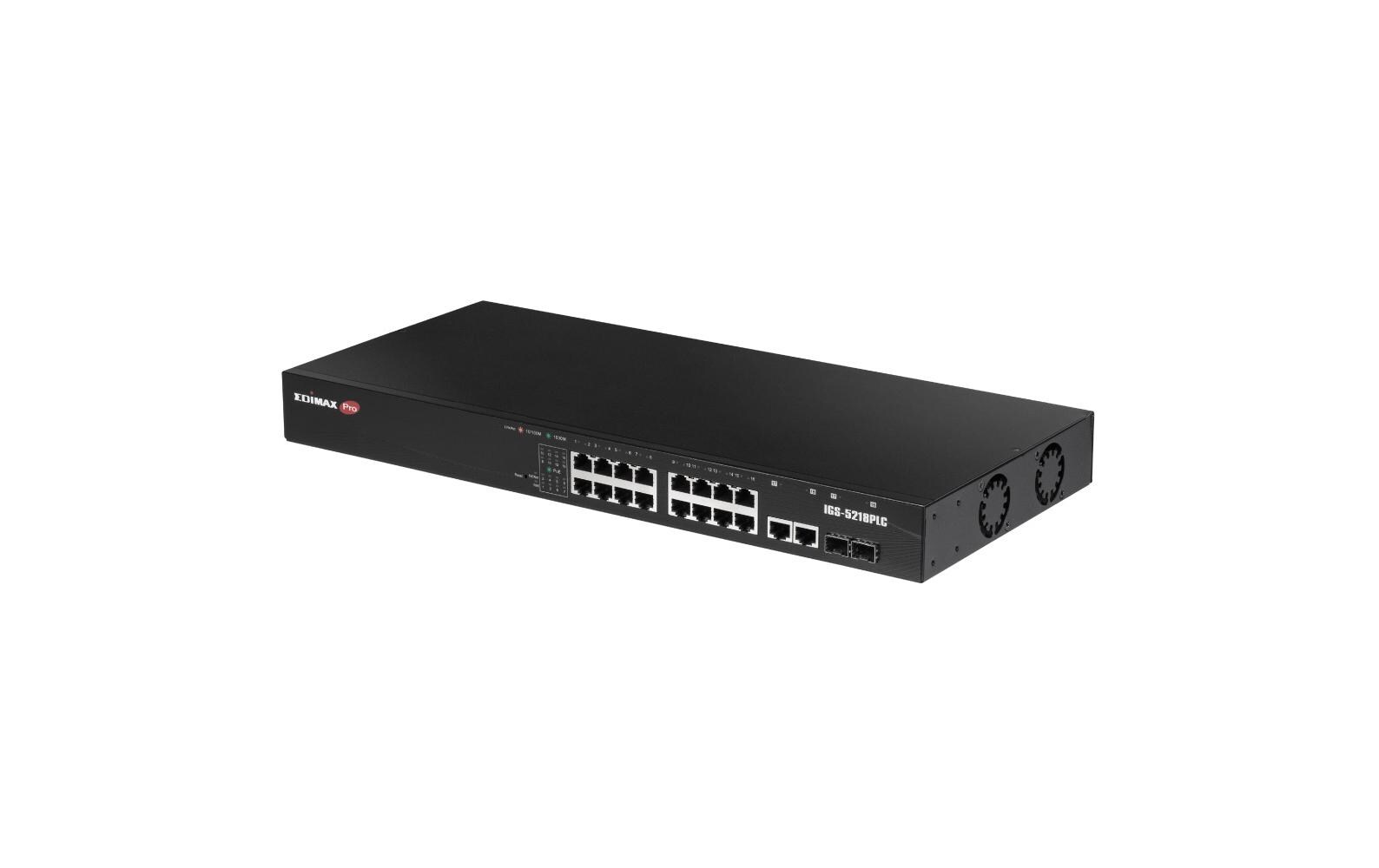 PoE+ Switch IGS-5218PLC 18 Port<br>Industrieller Überwachungs-VLAN 18-Port Gigabit PoE+ Web Smart Switch mit 2 Gigabit RJ45/SFP Combo Ports