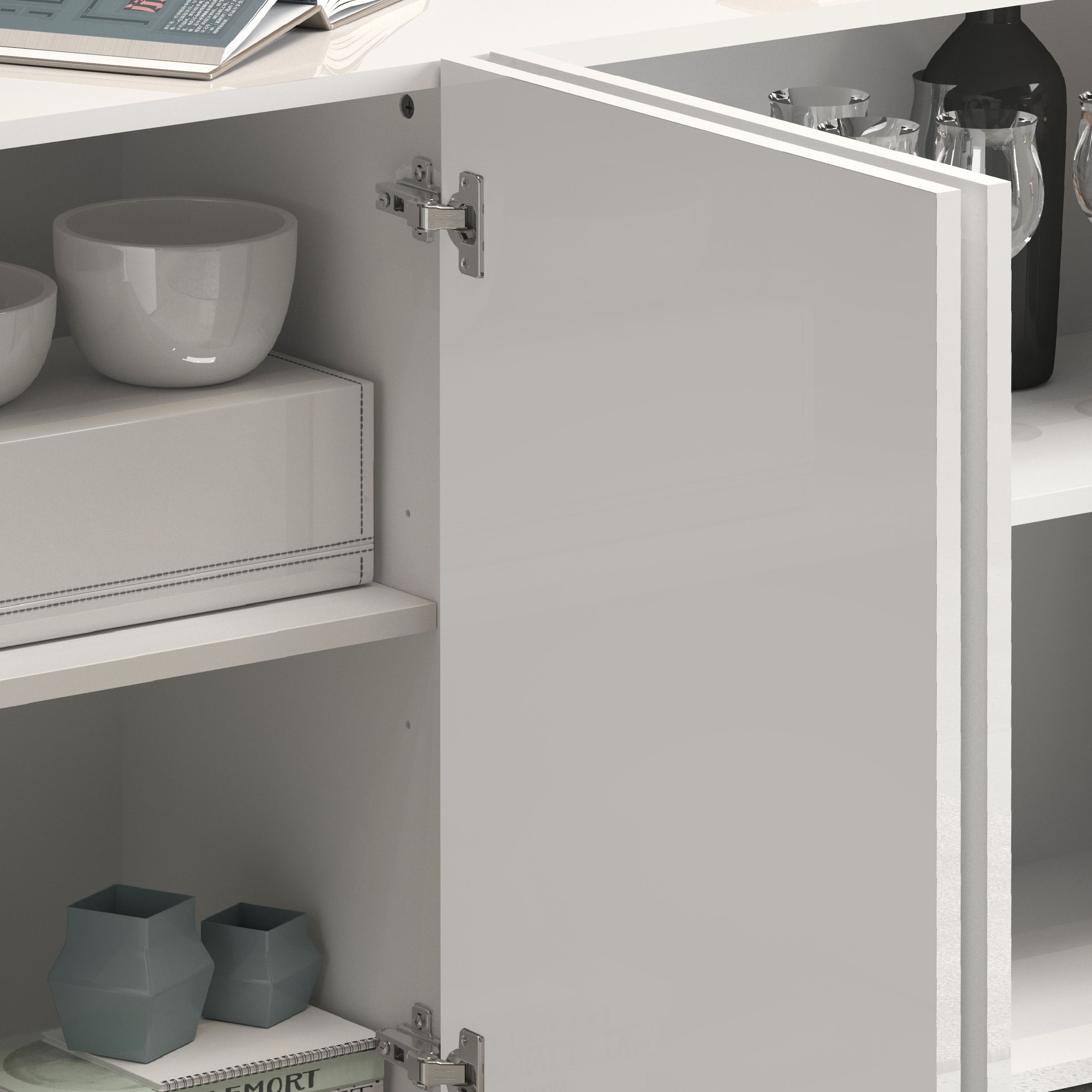 INOSIGN Sideboard »Egypt, Kommode, Schrank, Kredenz,  grifflos« 4 Türen, Fronten Hochglanz lackiert, Breite 180