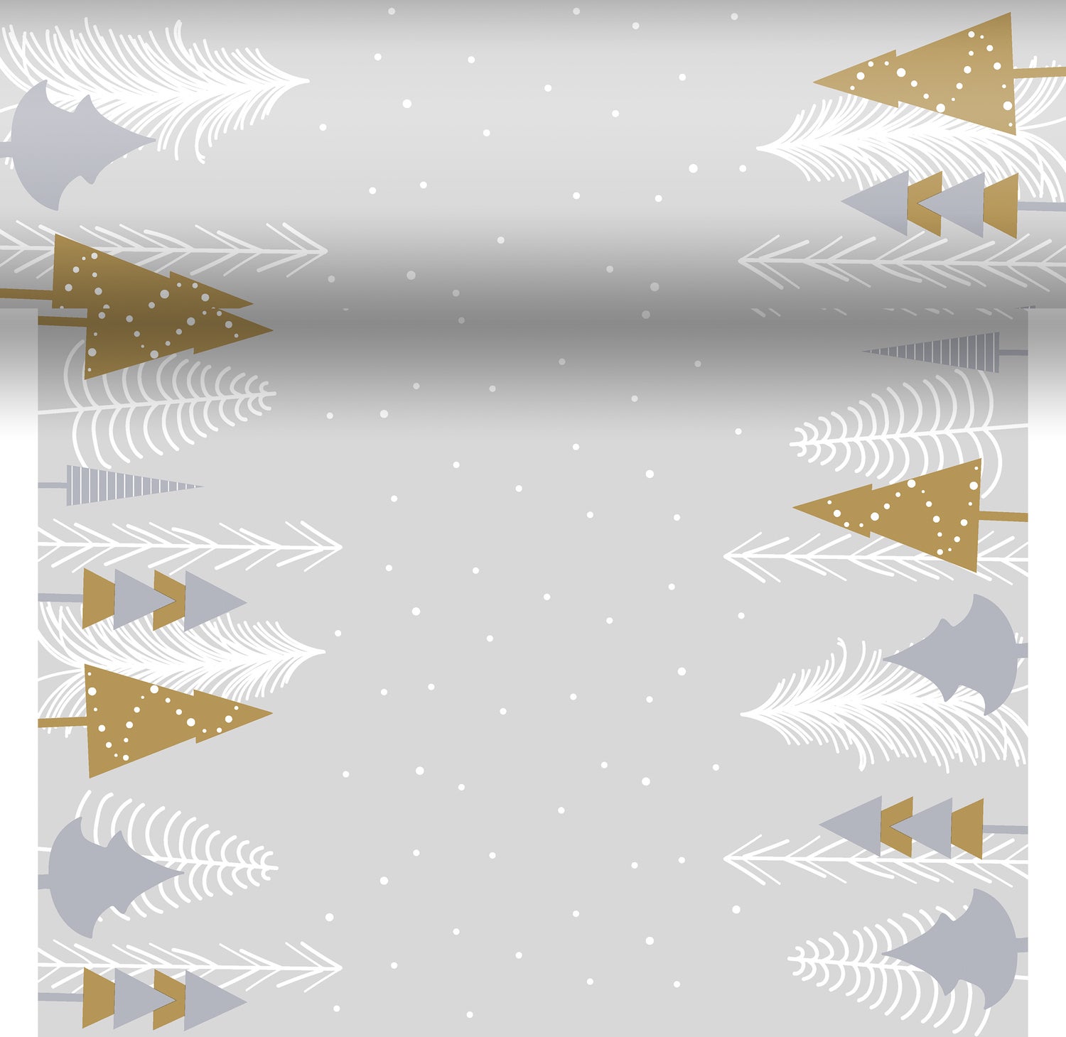 Duni 3-in-1 tafeldecoratie Winter Trees grijs 40 x 480 cm
