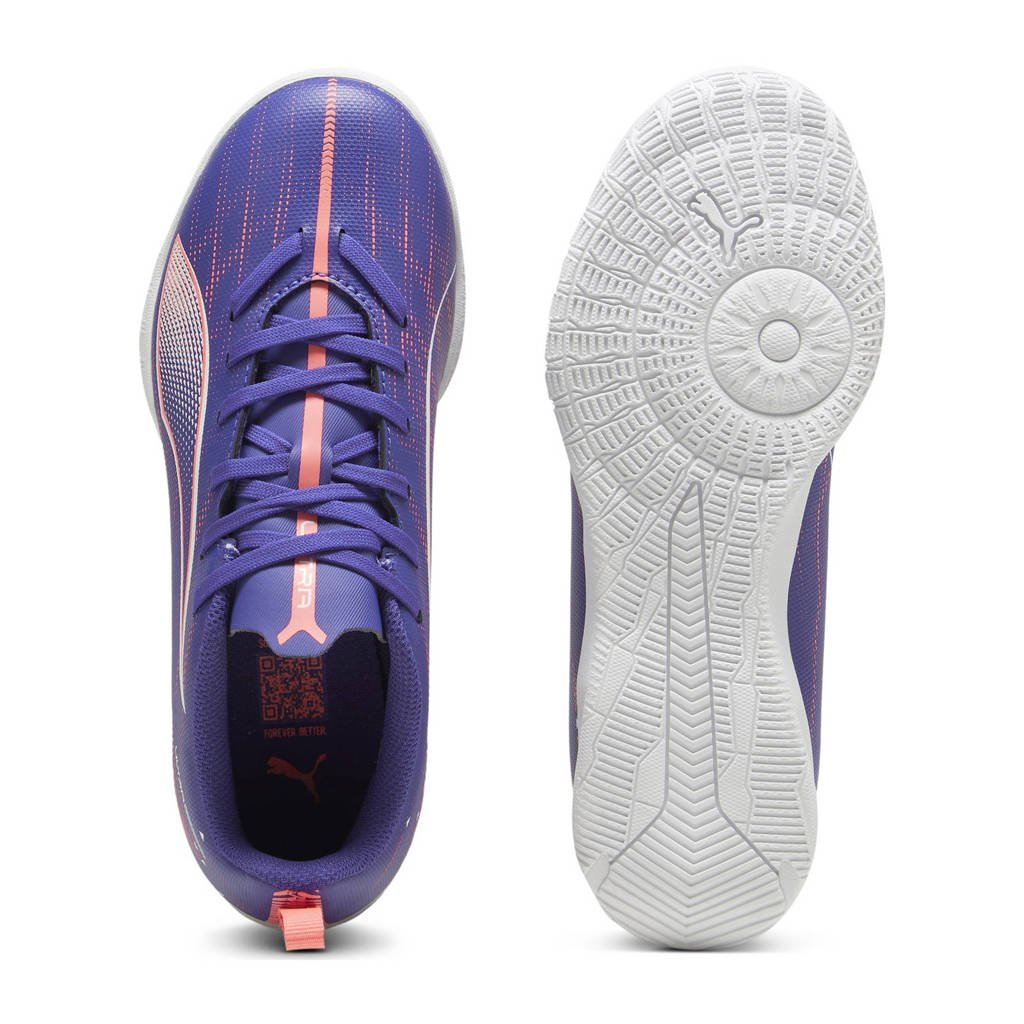 Puma Ultra 5 Playjunior zaalvoetbalschoenen kobaltblauw/wit/koraalrood