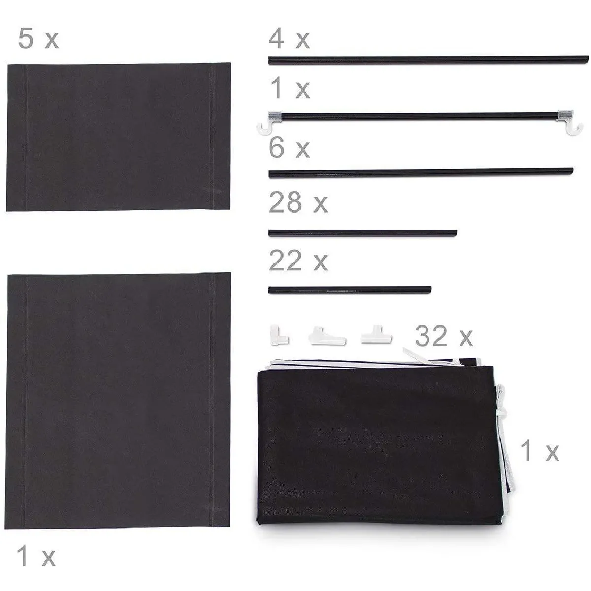 Helloshop26 Armoire pliante avec housse penderie avec revêtement en tissu noir 13_0000290_3
