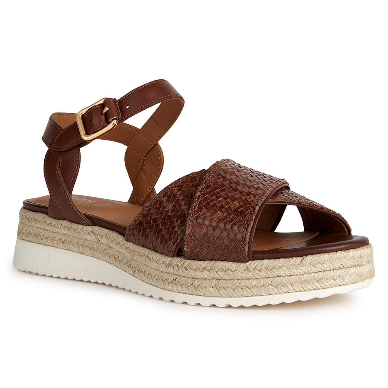 Geox Sandales en Cuir Eolie marron - Talon 5.5 cm