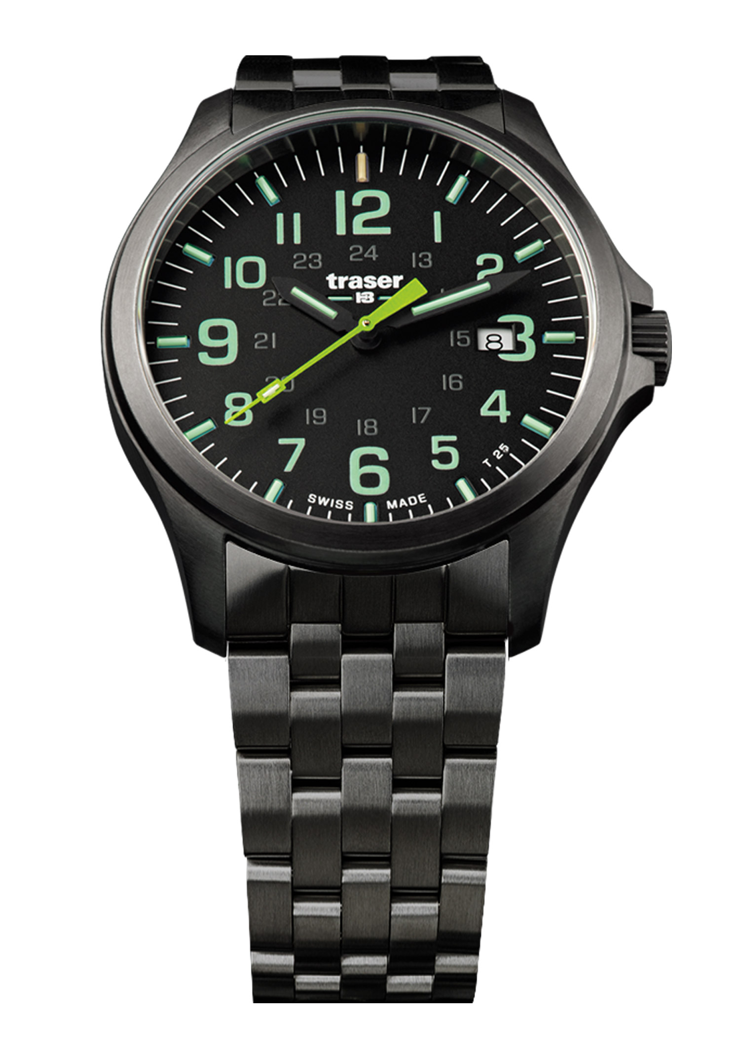 Traser P67 Officer Pro Gunmetal Black / Lime Herrenuhr