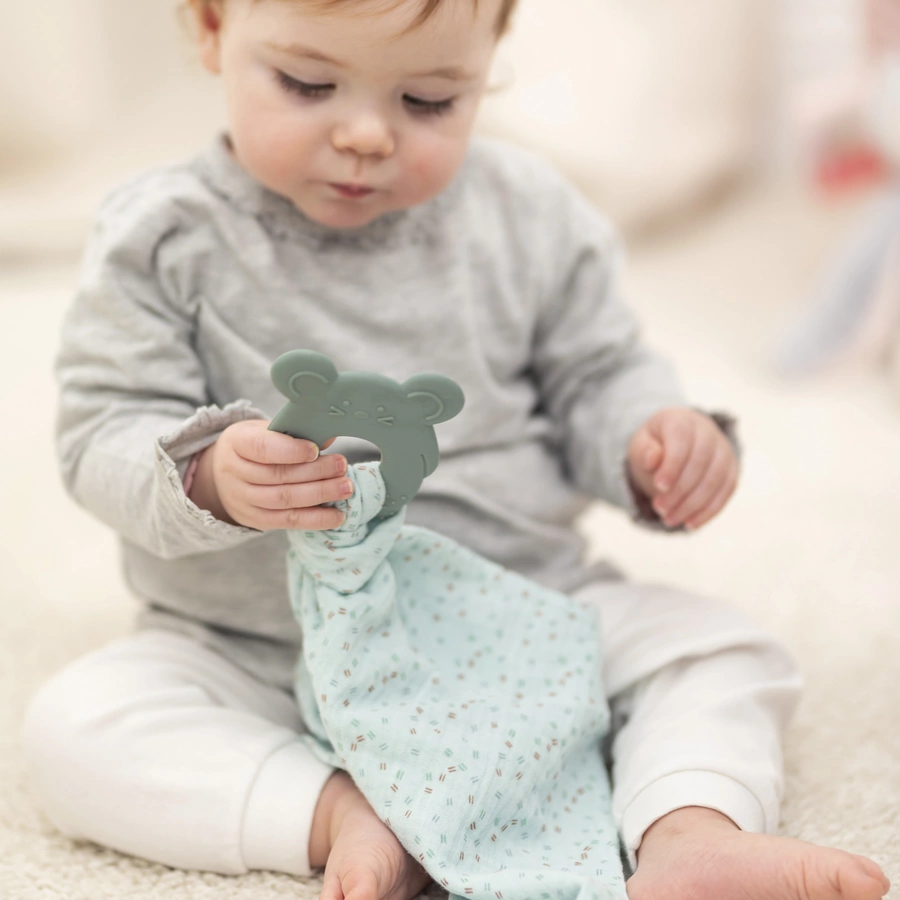 Nattou Beißring + Kuscheltuch mintgrün