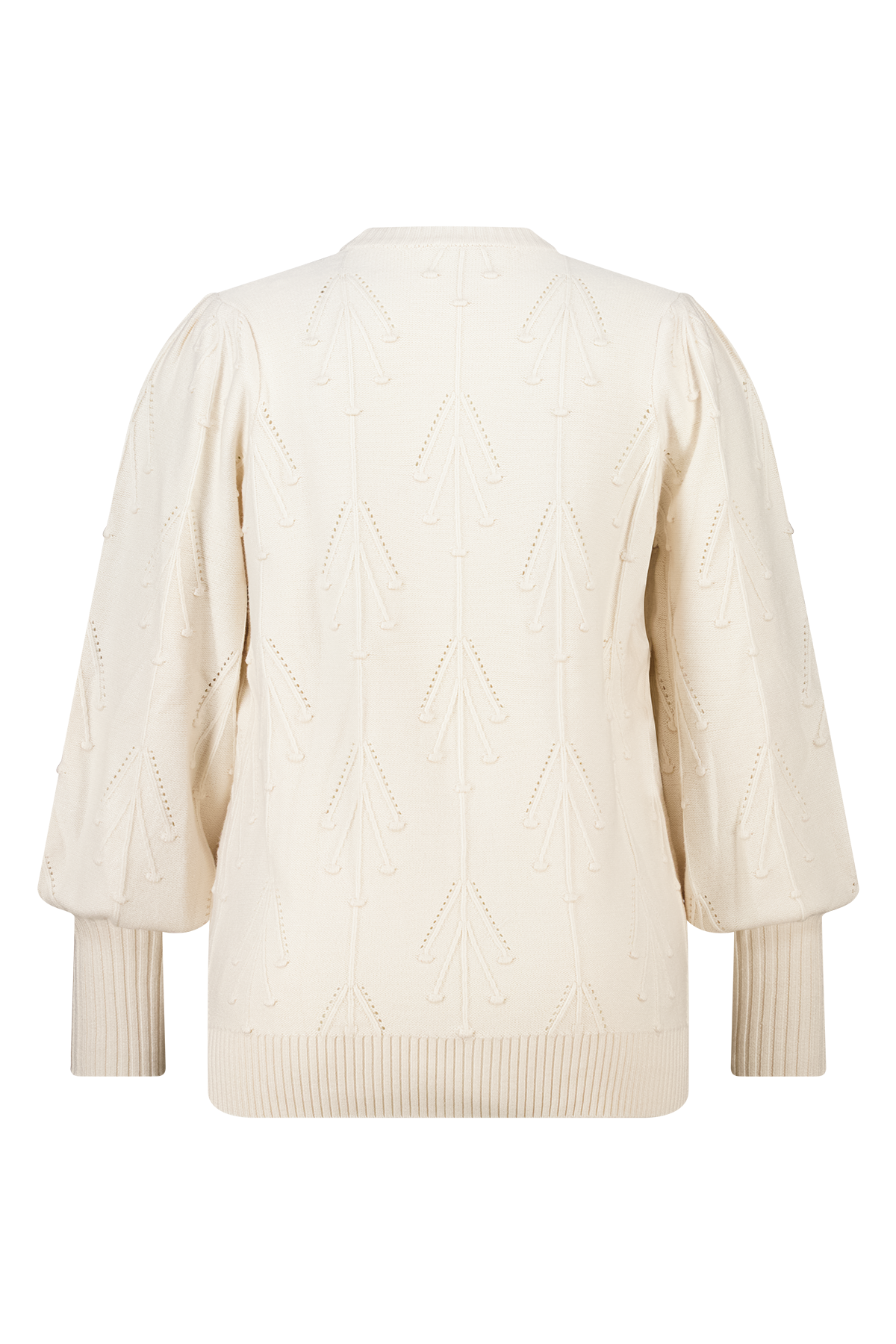 Gebreide trui met geborduurde print Cream