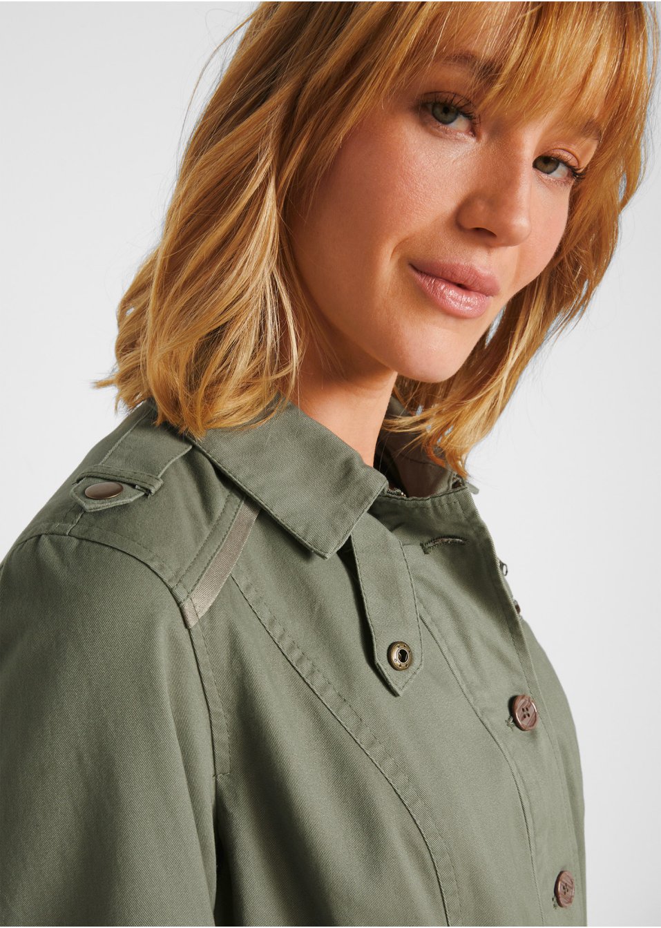 Parka coton style utility, mi-longue