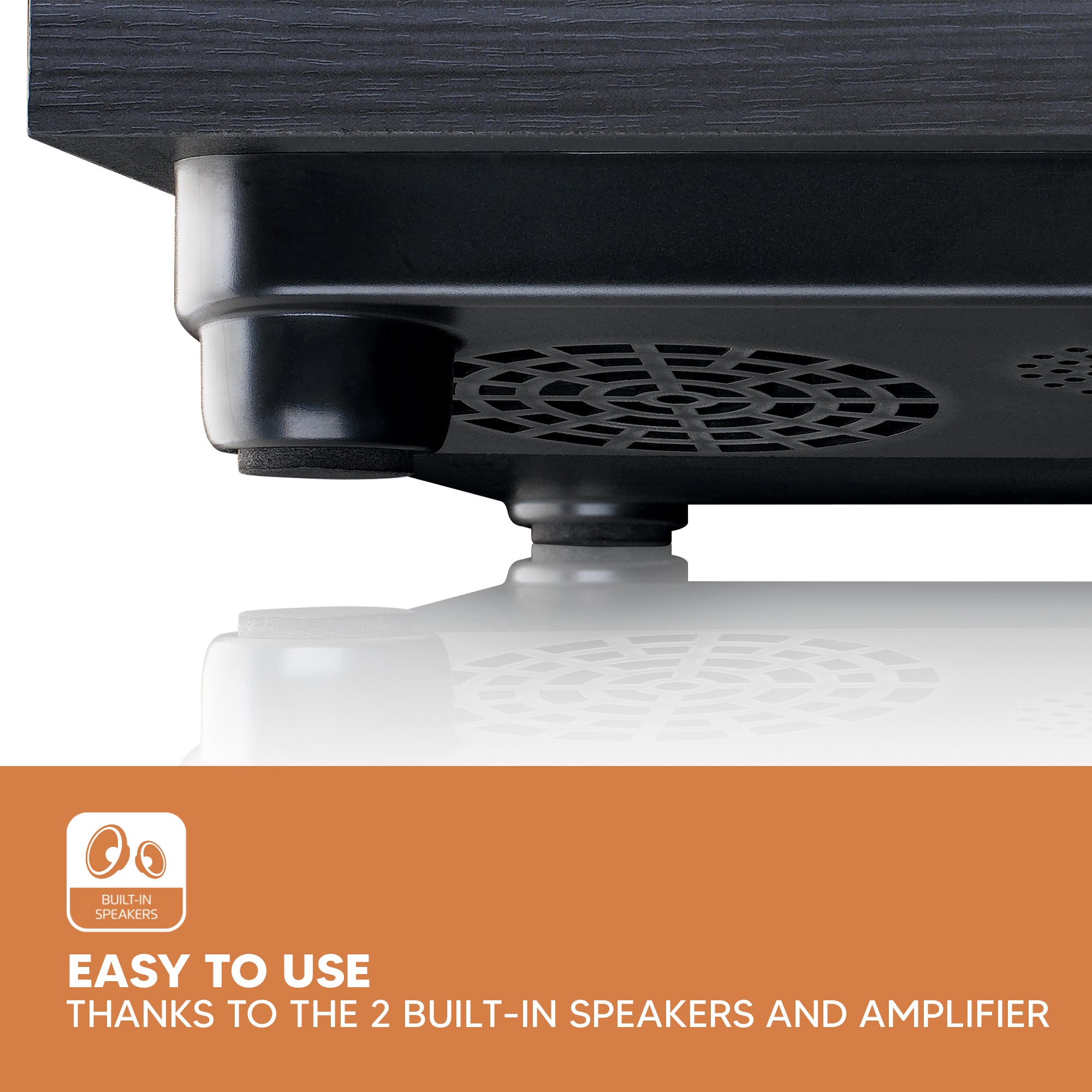 Lenco LS-10BK zwarte platenspeler met ingebouwde speakers