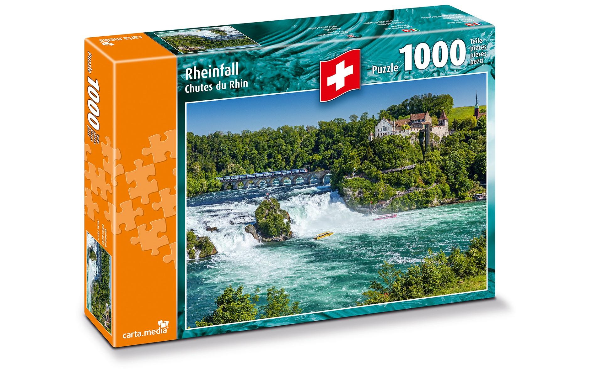 Puzzle Rheinfall mit Schloss LaufenPuzzle im Format 70 x 50 cm
