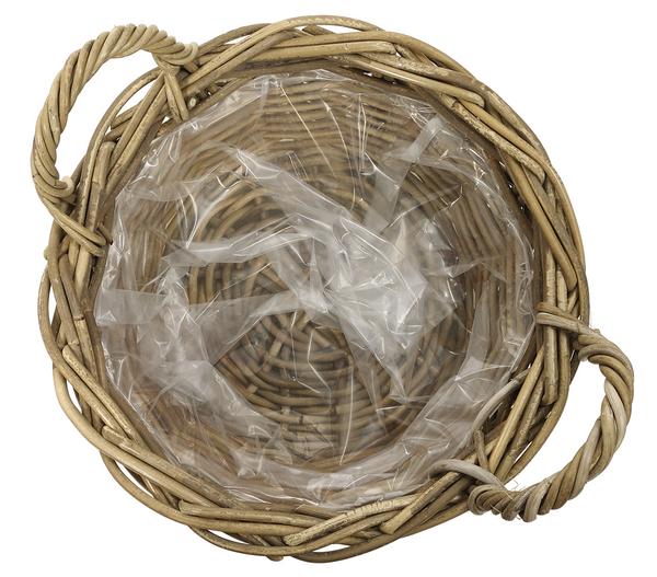 Dehner Rattan Pflanzschale mit Henkel,