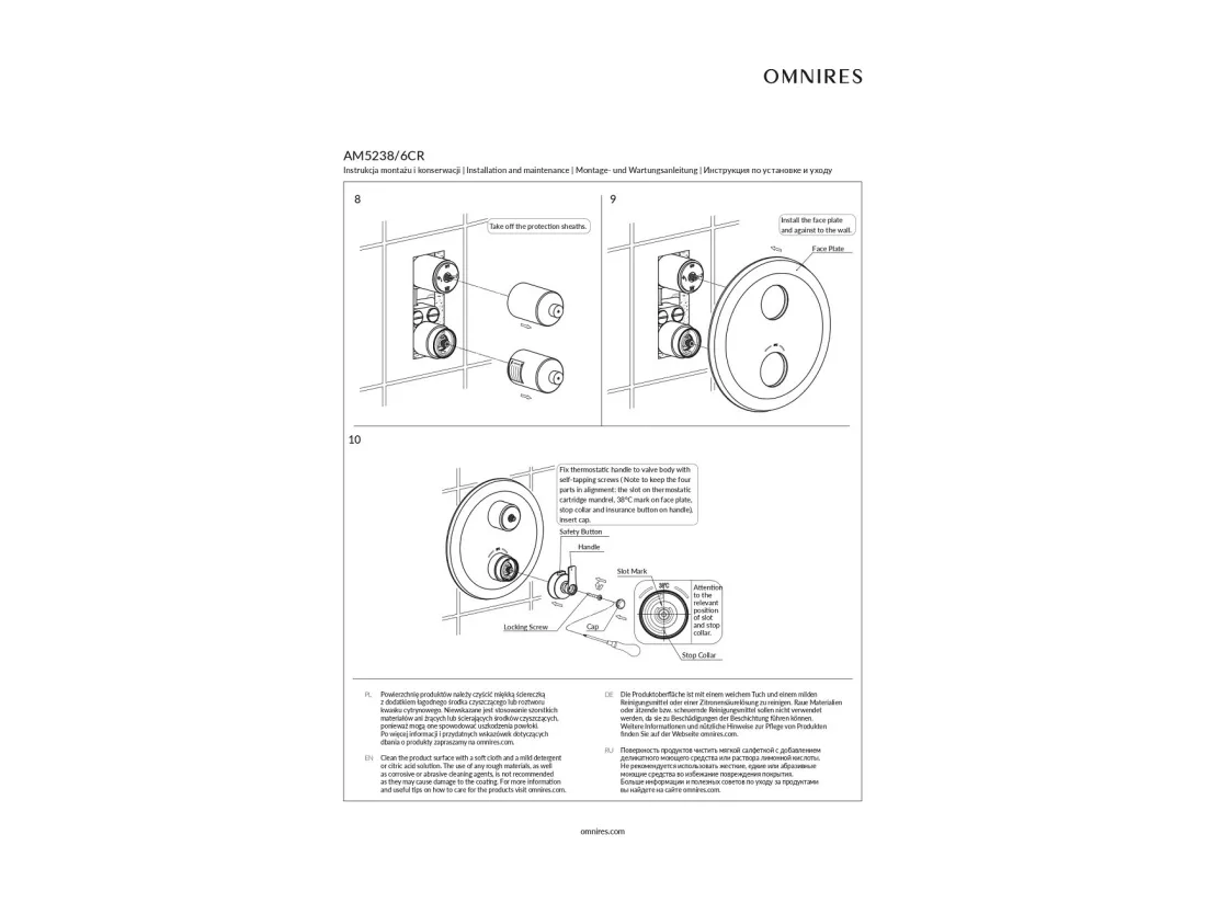 Mitigeur thermostatique de douche et de baignoire à encastrer - 3 sorties - Armance - Chrome