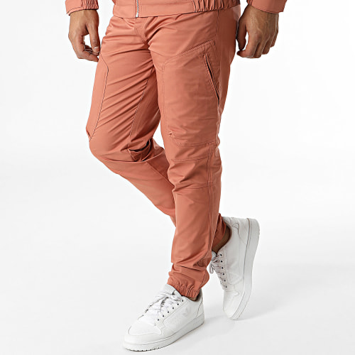 Ensemble Veste Zippée Capuche Et Pantalon Cargo Rouge Brique