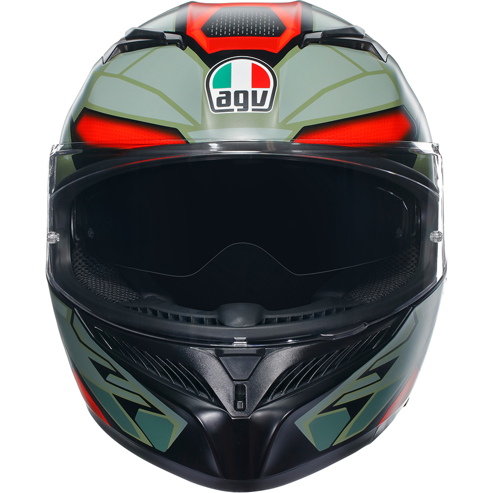 AGV - Casque K3 Decept Vert / Rouge / Noir Mat