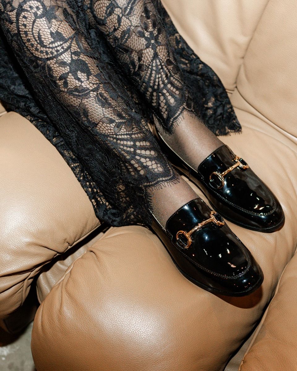 Di Lauro Laure Zwart Damesloafers