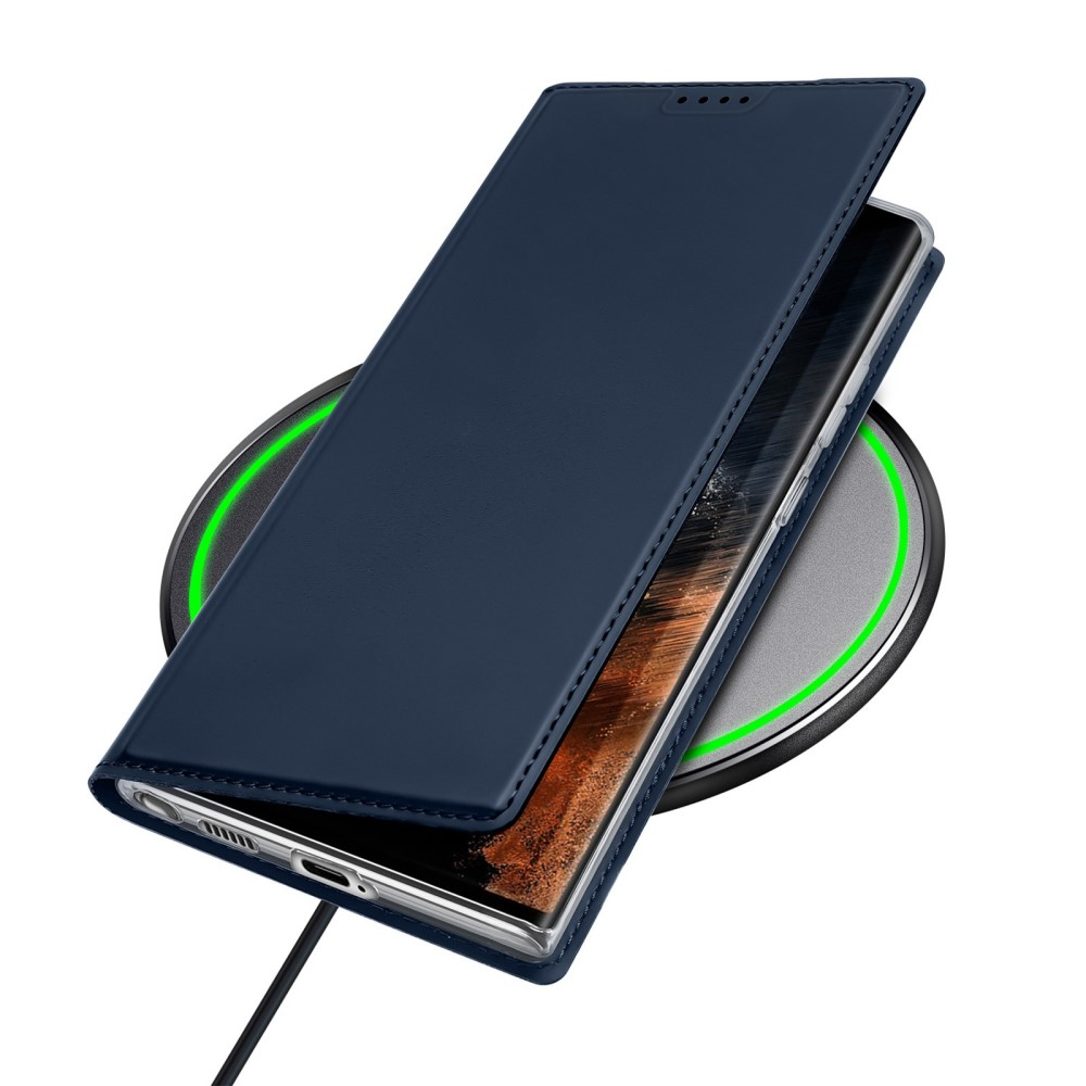 Samsung Galaxy S23 Ultra 5G Flip Wallet Cover Leder Tasche - Dunkelblau
