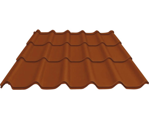 PRECIT metaaltegel oxiderood RAL 3009 2160 mm x 1170 mm x 0,5 mm