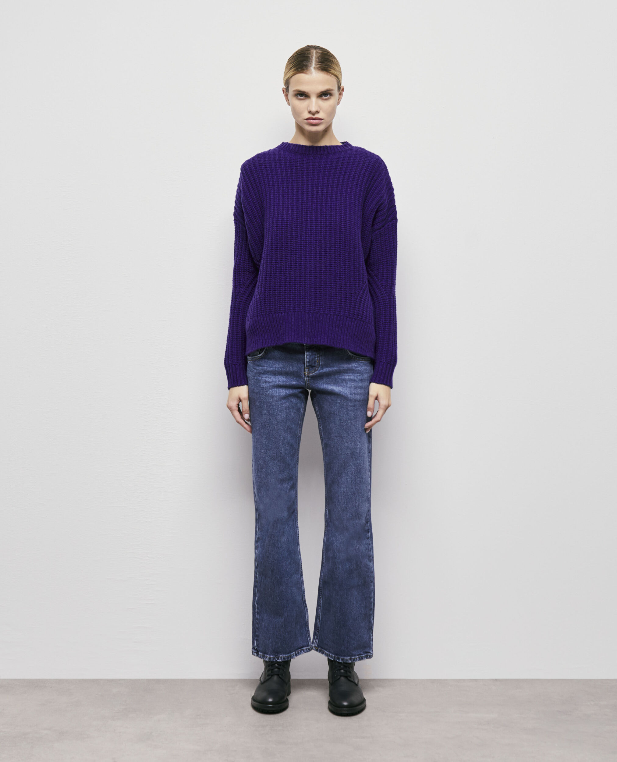 Pull en laine violet