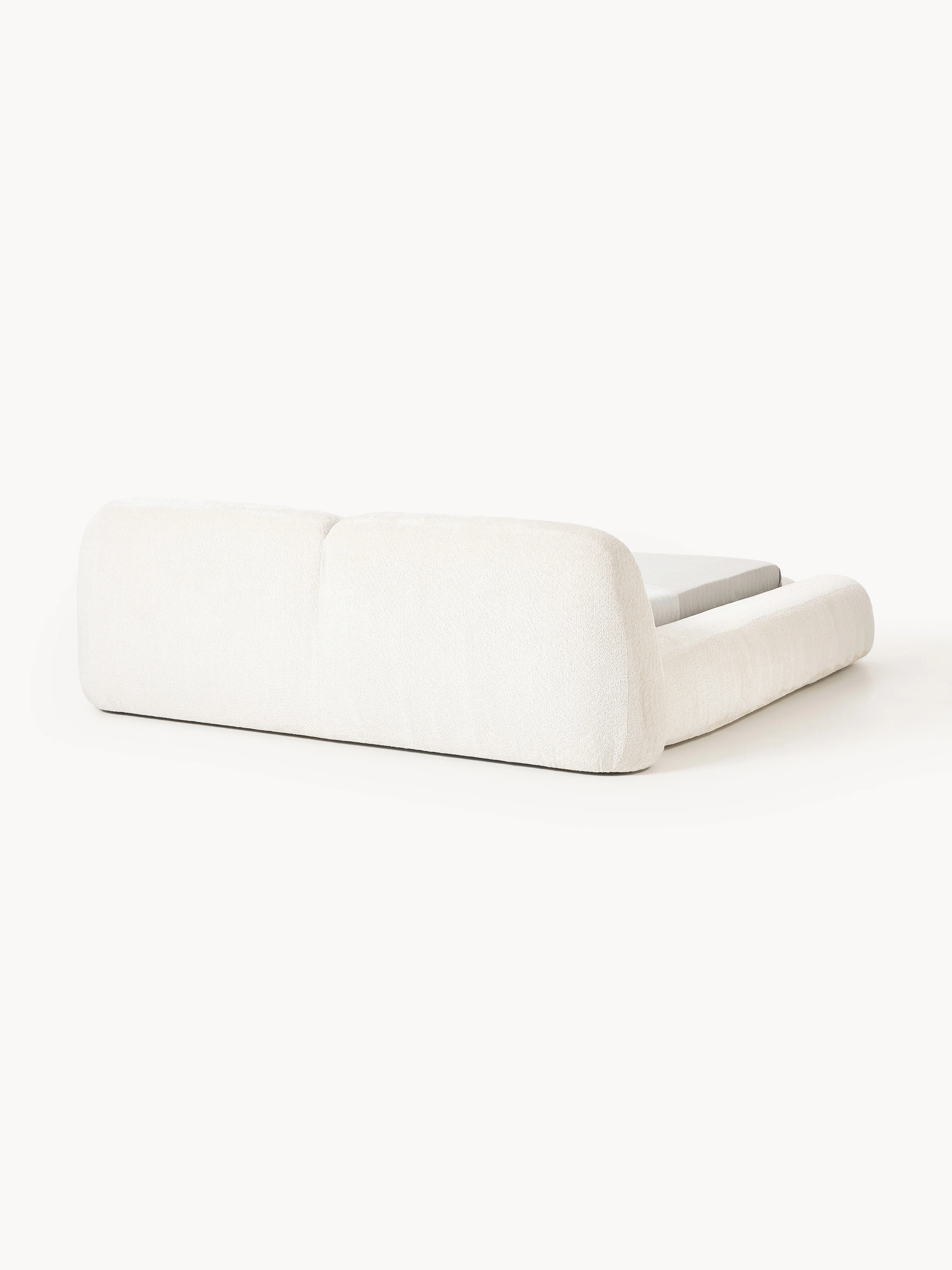 Gestoffeerd teddy bouclé bed Wolke met opbergruimte