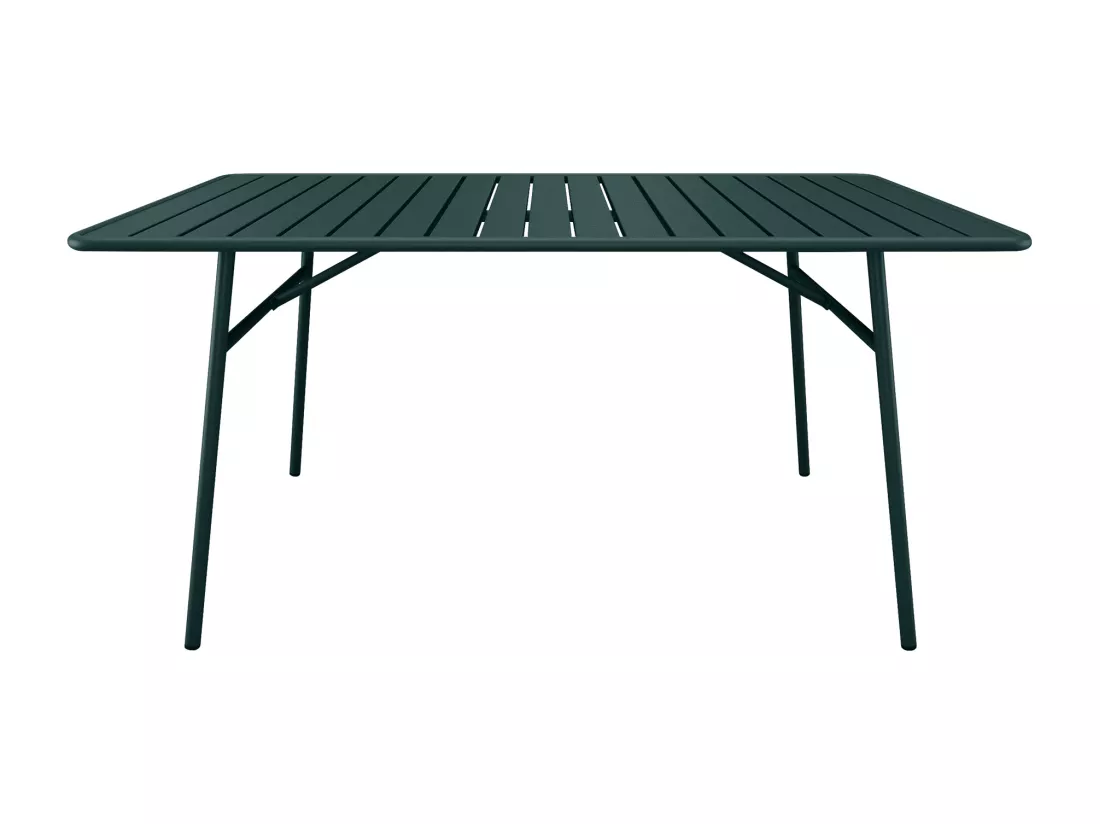 Table de jardin L.160 cm en métal - Vert sapin - MIRMANDE de MYLIA
