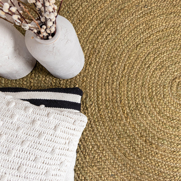 Jute vloerkleed - Fair Rond Groen