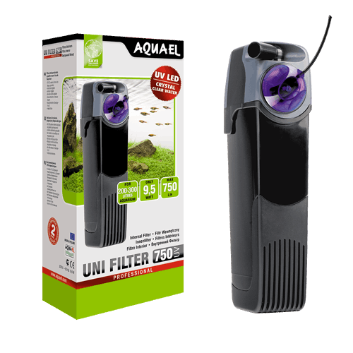Aquarium Uni Filter Fisch Wasser Innenfilter mit UV-Leuchtdioden (107402) - Schwarz