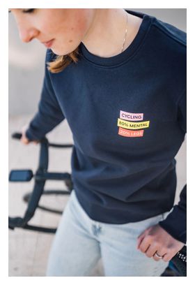 Sweat Unisexe Çois 'Cycling : 80% Mental 20% Legs' Bleu