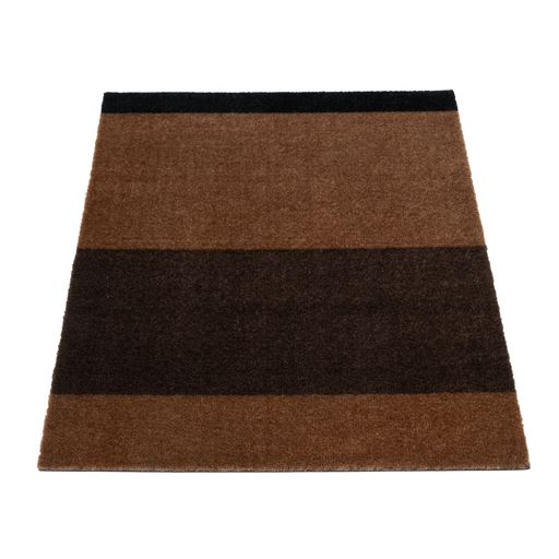 Tica Copenhagen Stripe Horisontal Gulvtæppe, Cognac/Dark Brown/Black, 60x90 cm