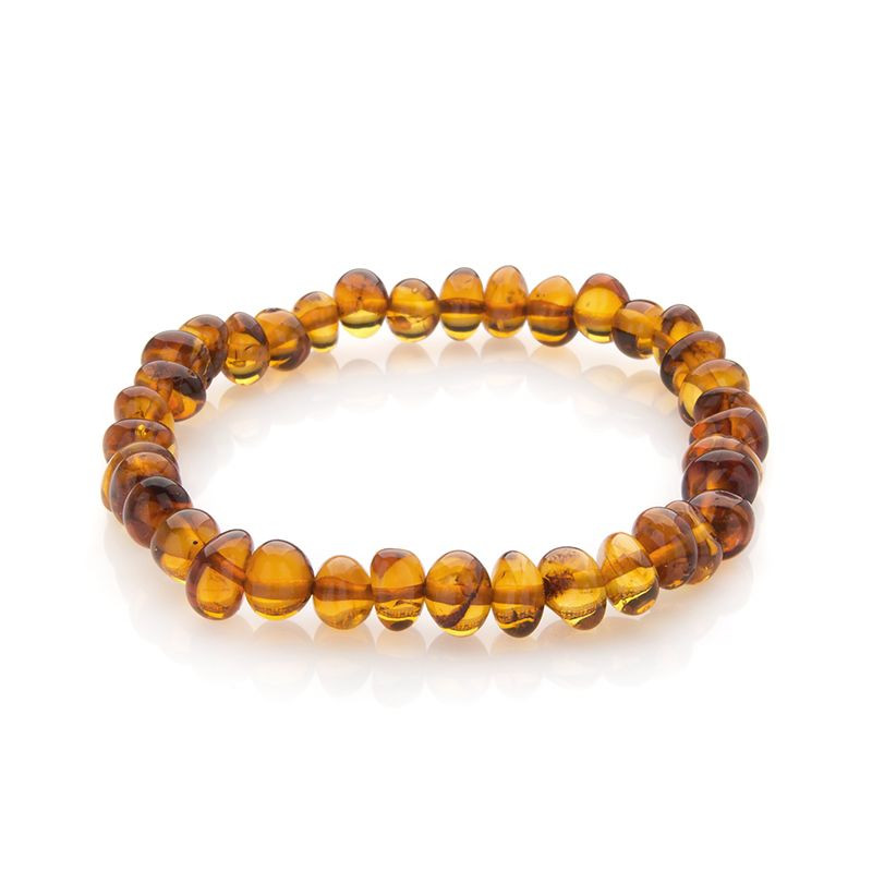Bracelet ambre baroque cognac