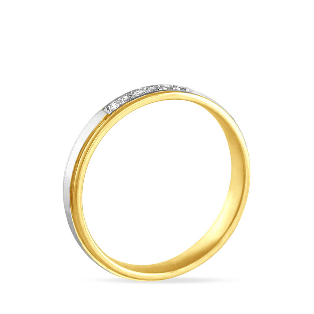 Alliance Serti Grains Or Bicolore Diamant