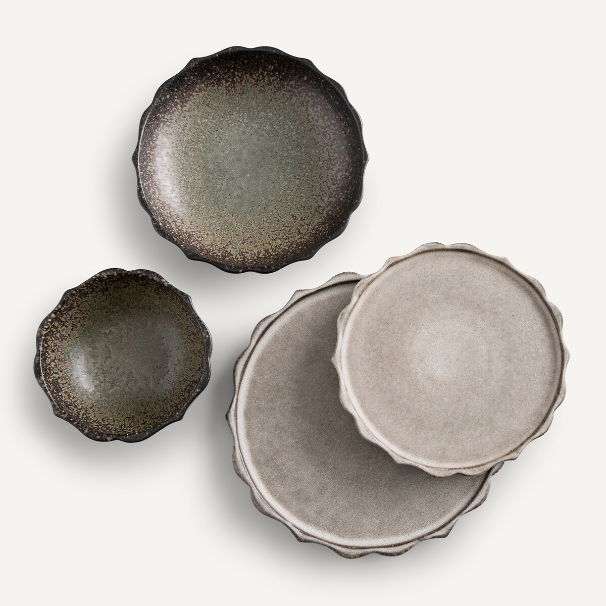AM.PM<br>Conjunto de 4 pratos de sobremesa em faiança esmaltada, Arigato