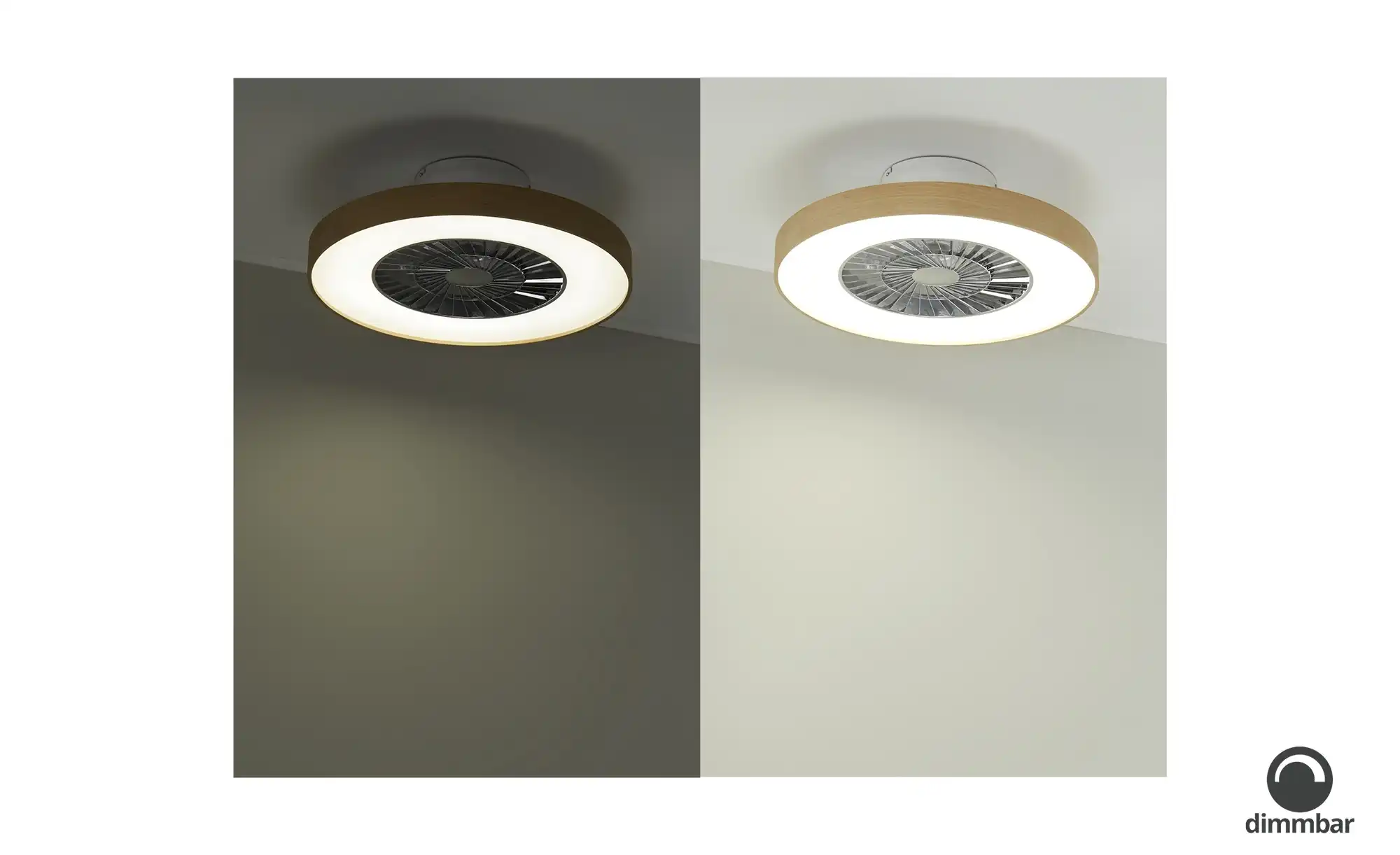 KHG Smart-Home Deckenventilator, Eichenholzoptik