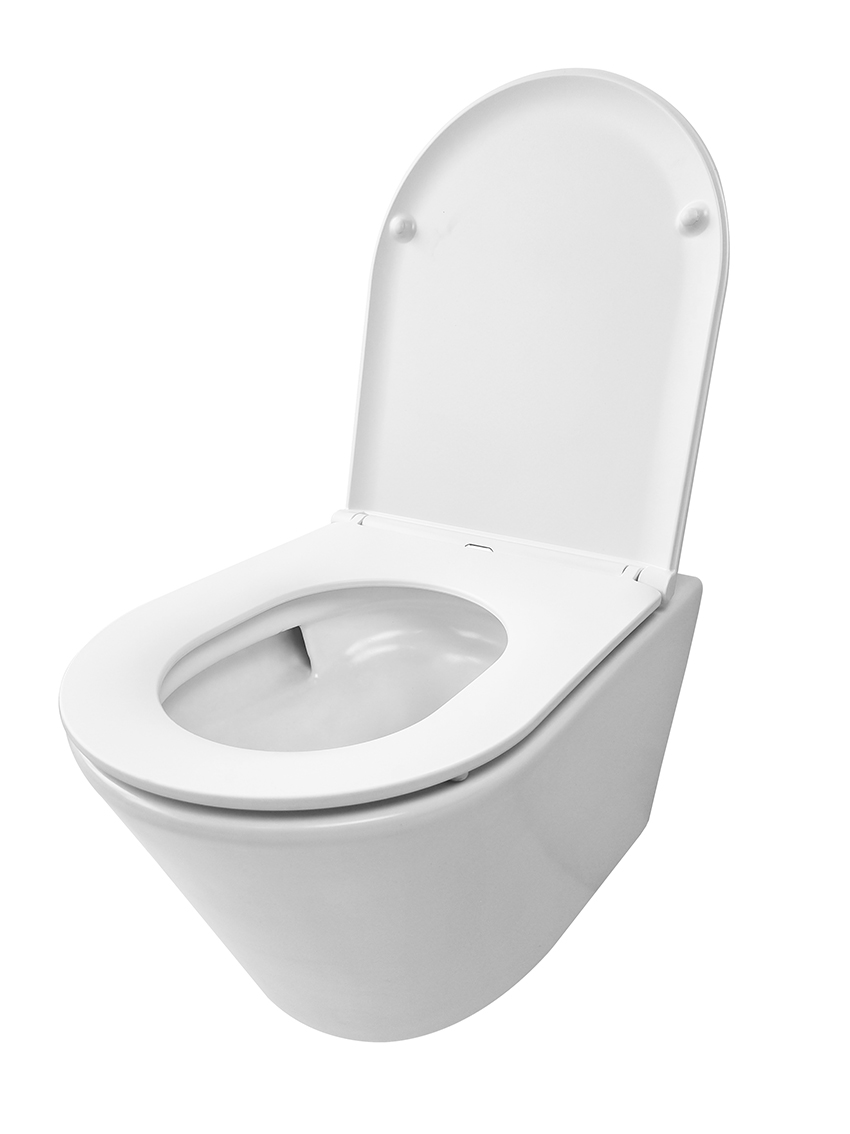 Mueller Afesta hangend toilet randloos met tornado flush en softclose toiletzitting wit mat